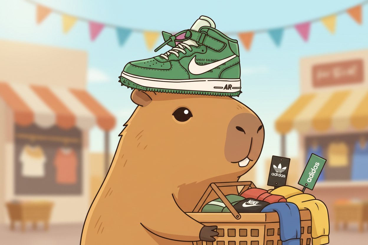 Idealnie, niech koszyk będzie pusty lub pełny fajnych ubrań i żeby wystawały metki typu nike, adidas